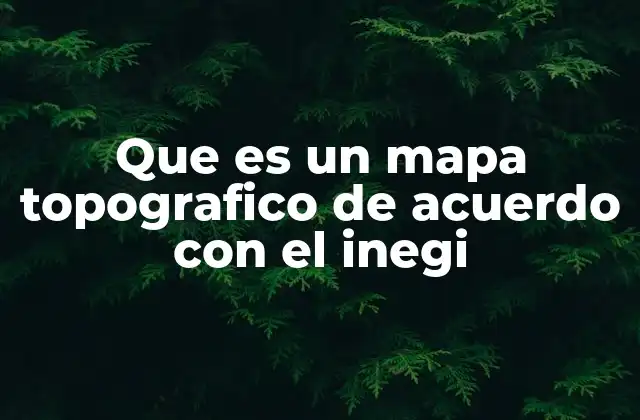 Que es un Mapa Topografico de Acuerdo con el Inegi