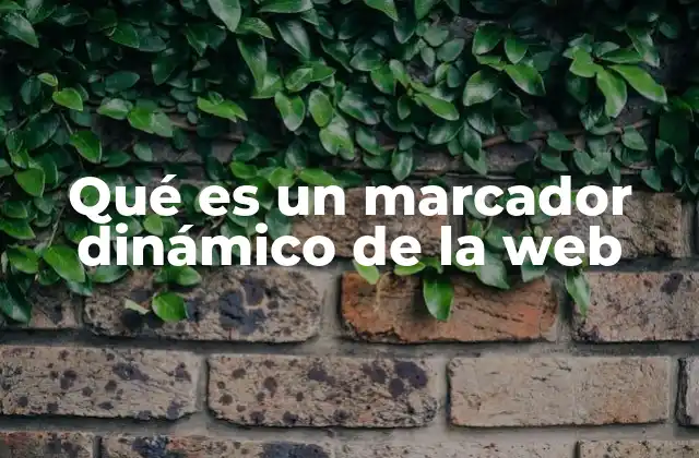 Qué es un Marcador Dinámico de la Web