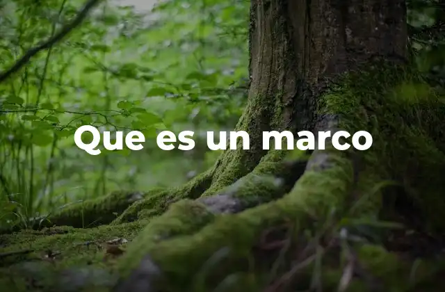 Que es un Marco