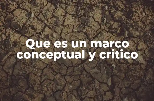 Que es un Marco Conceptual y Critico