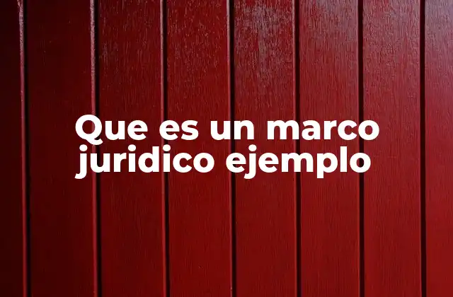Que es un Marco Juridico Ejemplo