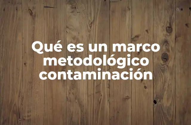 Qué es un Marco Metodológico Contaminación