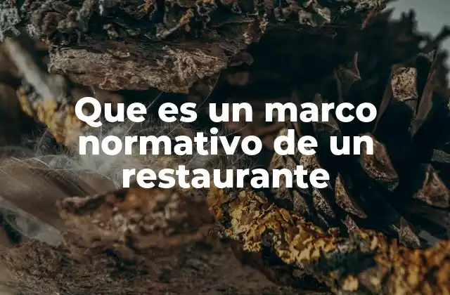 Que es un Marco Normativo de un Restaurante