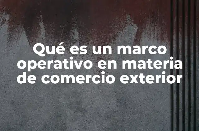 Qué es un Marco Operativo en Materia de Comercio Exterior