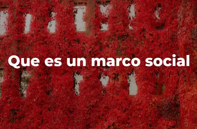 Que es un Marco Social