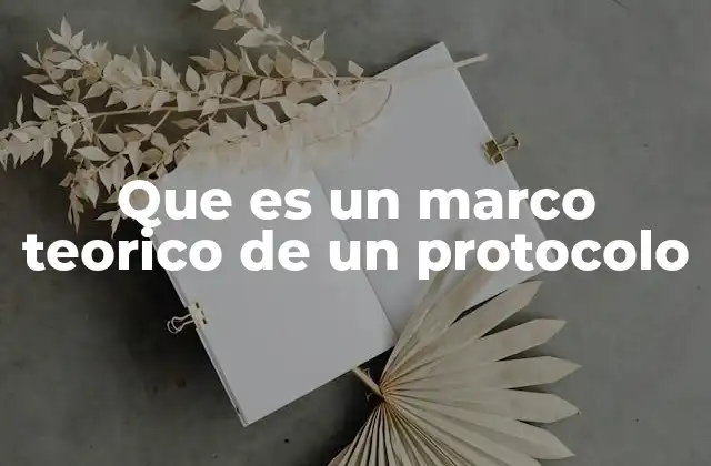 Que es un Marco Teorico de un Protocolo