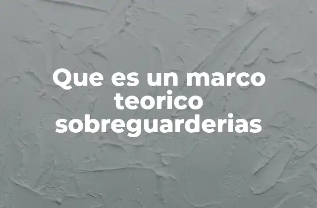 Que es un Marco Teorico Sobreguarderias