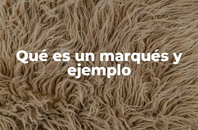 Qué es un Marqués y Ejemplo