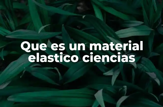 Que es un Material Elastico Ciencias