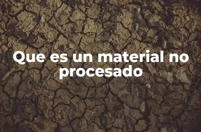 Que es un Material No Procesado