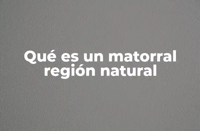 Qué es un Matorral Región Natural