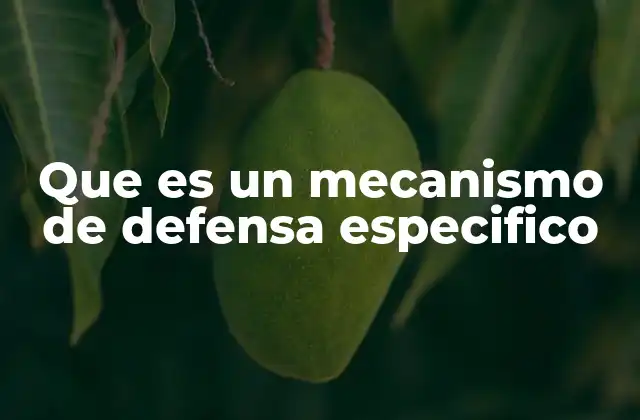 Que es un Mecanismo de Defensa Especifico