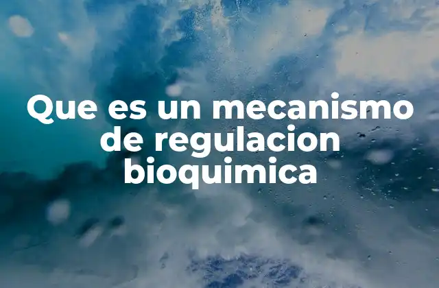 Que es un Mecanismo de Regulacion Bioquimica