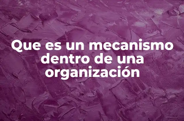 Que es un Mecanismo Dentro de una Organización