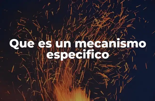 Que es un Mecanismo Especifico