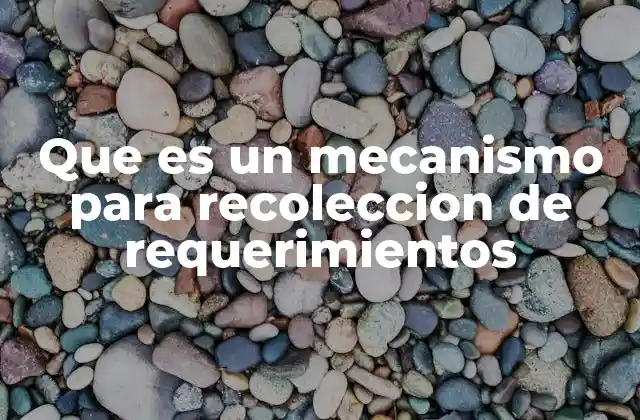 Que es un Mecanismo para Recoleccion de Requerimientos