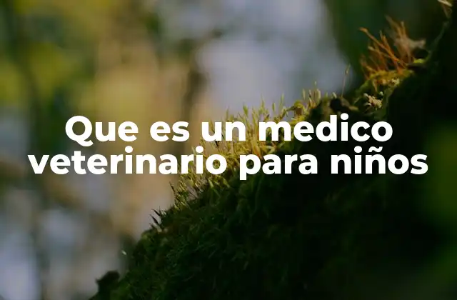 Que es un Medico Veterinario para Niños