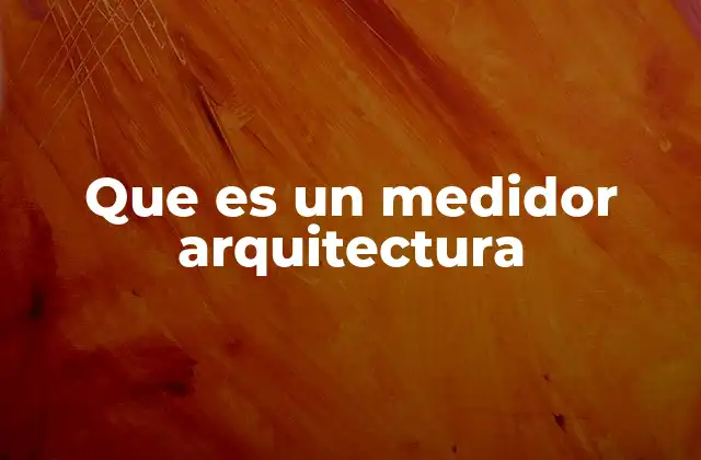 Que es un Medidor Arquitectura