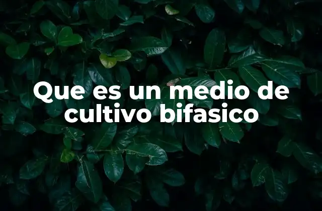 Que es un Medio de Cultivo Bifasico