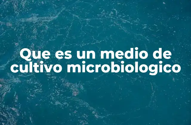 Que es un Medio de Cultivo Microbiologico