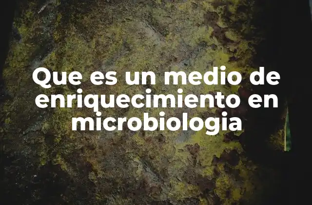 Que es un Medio de Enriquecimiento en Microbiologia