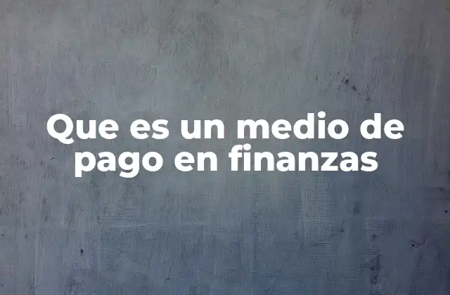 Que es un Medio de Pago en Finanzas