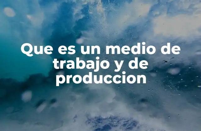 Que es un Medio de Trabajo y de Produccion