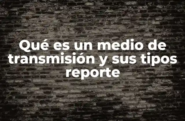Qué es un Medio de Transmisión y Sus Tipos Reporte