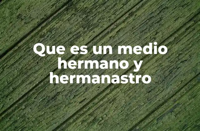 Que es un Medio Hermano y Hermanastro