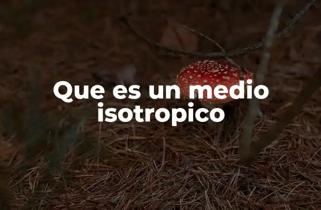 Que es un Medio Isotropico