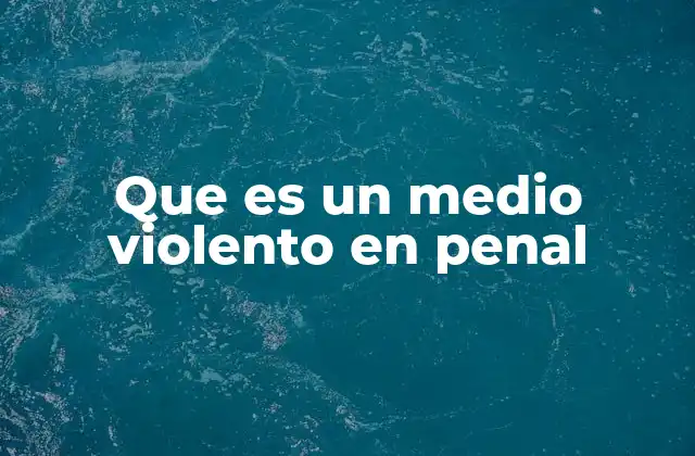 Que es un Medio Violento en Penal