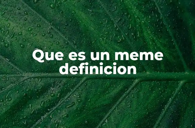 Que es un Meme Definicion