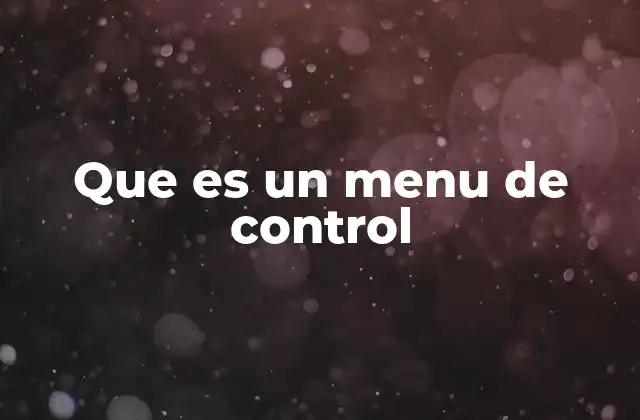 Que es un Menu de Control