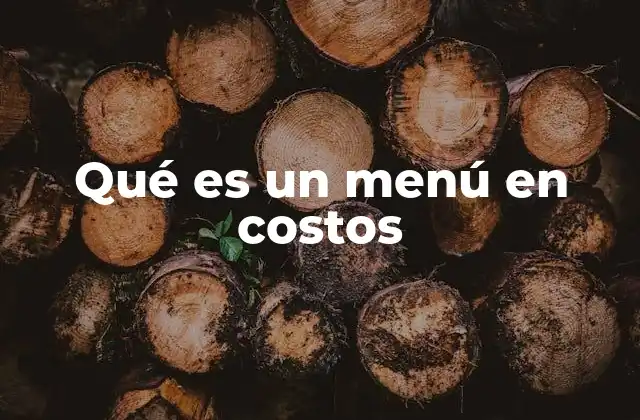 Qué es un Menú en Costos