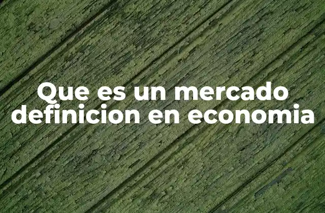 Que es un Mercado Definicion en Economia