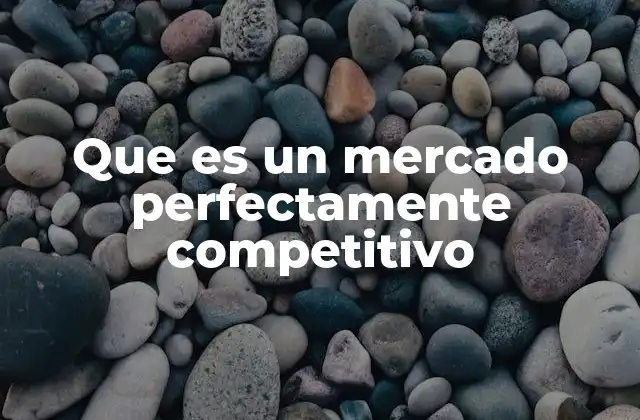 Que es un Mercado Perfectamente Competitivo