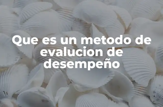 Que es un Metodo de Evalucion de Desempeño