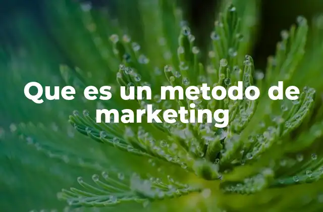 Que es un Metodo de Marketing