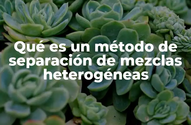 Qué es un Método de Separación de Mezclas Heterogéneas