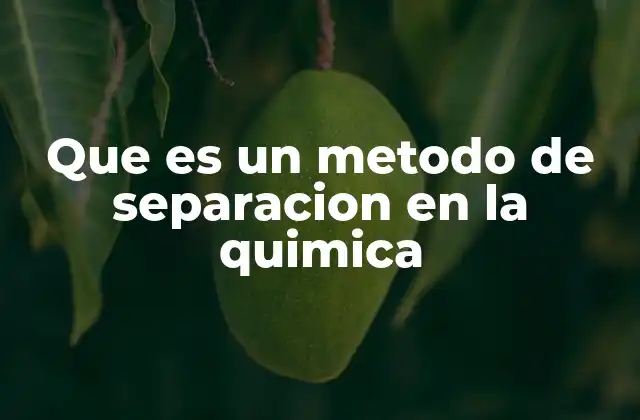 Que es un Metodo de Separacion en la Quimica