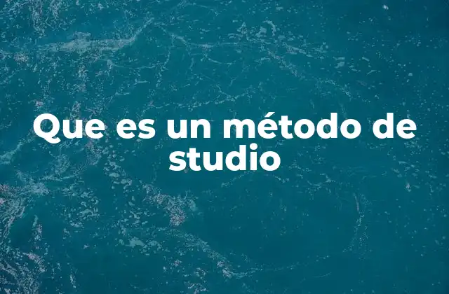 Que es un Método de Studio