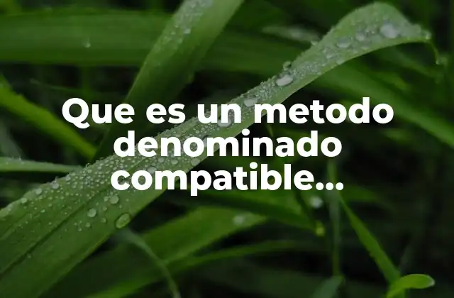 Que es un Metodo Denominado Compatible Matematicas