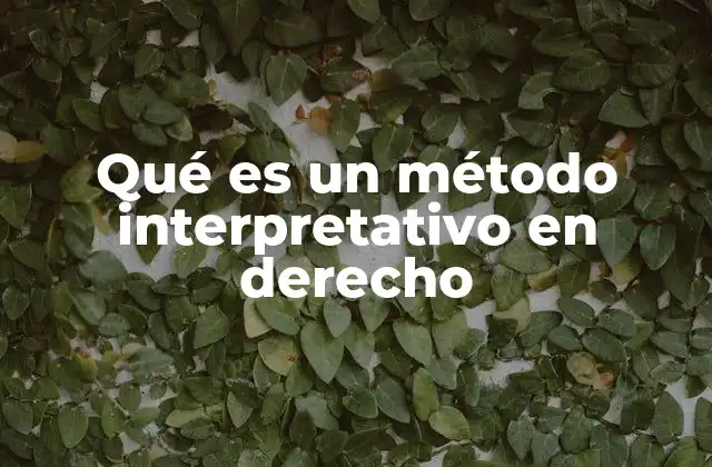 Qué es un Método Interpretativo en Derecho