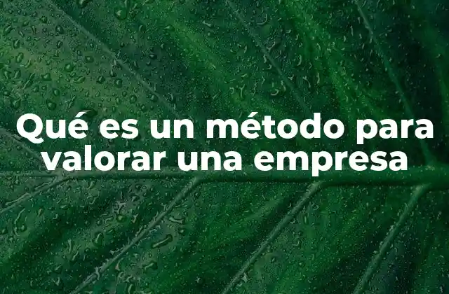 Qué es un Método para Valorar una Empresa
