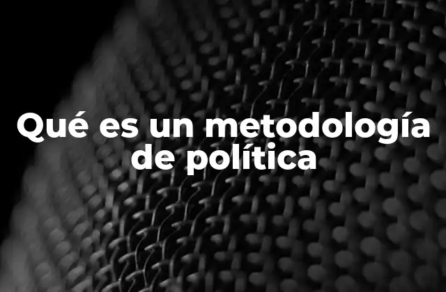 Qué es un Metodología de Política