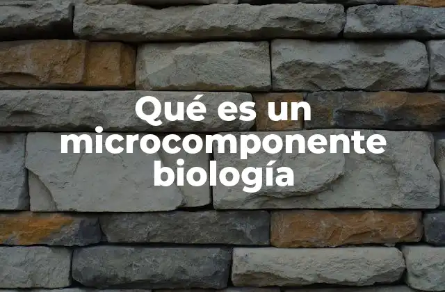 Qué es un Microcomponente Biología