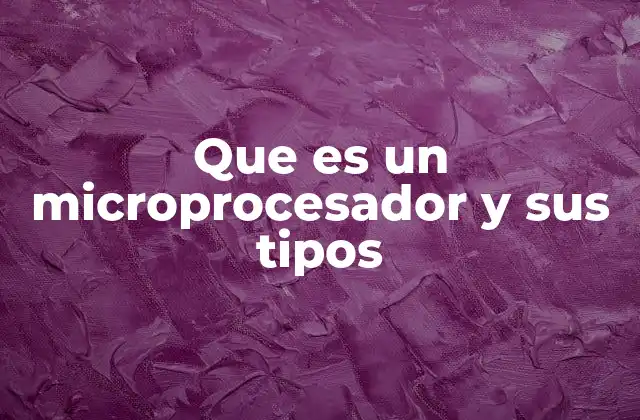 Que es un Microprocesador y Sus Tipos