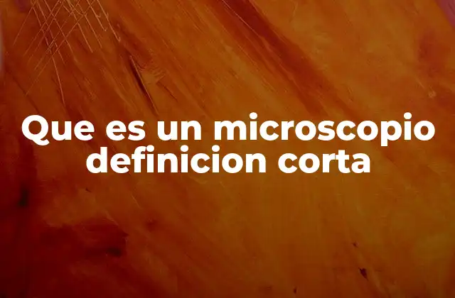 Que es un Microscopio Definicion Corta
