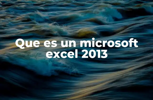 Que es un Microsoft Excel 2013