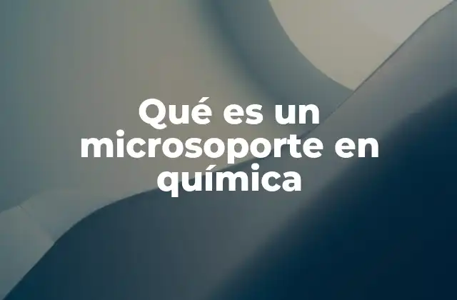 Qué es un Microsoporte en Química